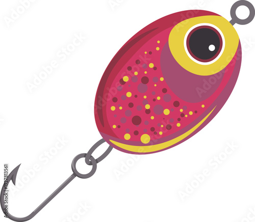 Color eye lure. Animal catch bait icon