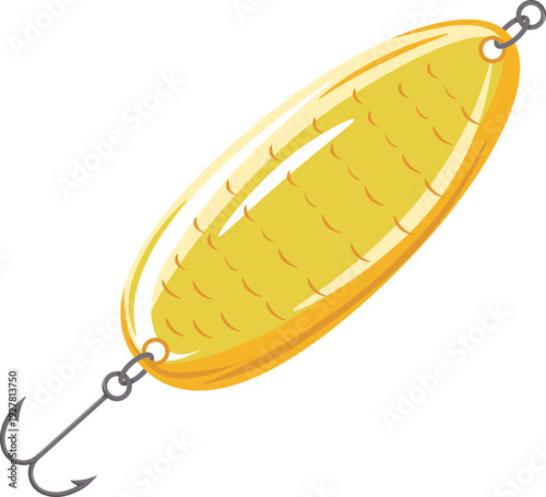 Spinner lure. Professional rod tackle cartoon icon