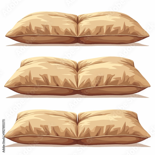 Luxury set of three tan decorative throw pillows perfect for enhancing living room sofa comfort or adding a cozy touch to master bedroom bedding decor.
