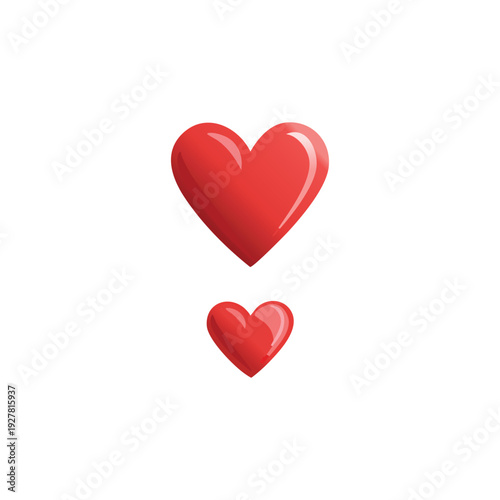 A 3d red heart shape isolated on white background as a romantic symbol of love and passion for Valentine's Day