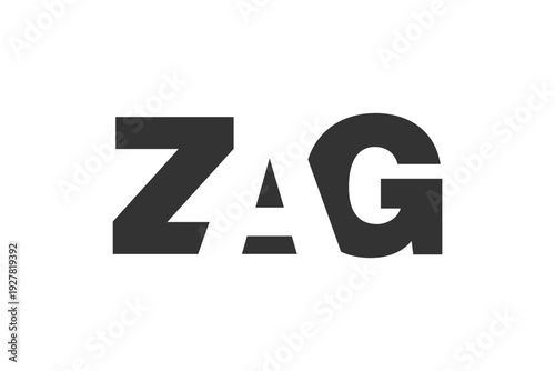 ZAG logo design. Initial letter Z A G bold font style for tech startups, consulting, corporate branding. Creative company name, headlines typography identity, trendy logotype.
