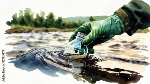 Ecosystem Assessment: River sample collection at conservation field site
