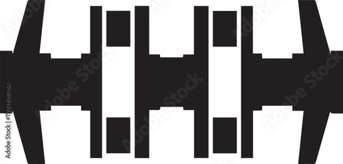 Automotive Engine Crankshaft Mechanical Component Silhouettes