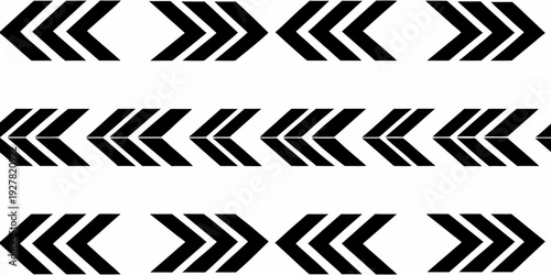Black and white chevron arrows arranged in repeating rows on white background