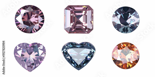 Assortment of colorful faceted gemstones in various shapes displayed together