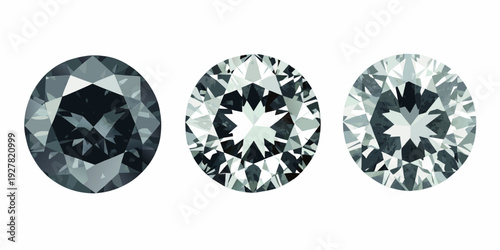 Three diamond cuts displayed old modern and a variation
