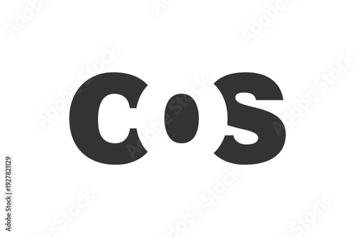 COS logo design. Initial letter C O S bold font style for tech startups, consulting, corporate branding. Creative company name, headlines typography identity, trendy logotype.