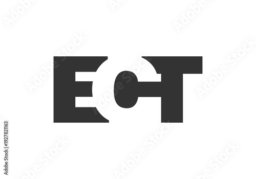 ECT logo design. Initial letter E C T bold font style for tech startups, consulting, corporate branding. Creative company name, headlines typography identity, trendy logotype.