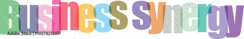 Business synergy abstract colorful letters on transparent background vector