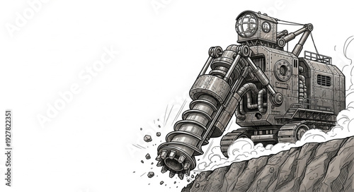 Excavator Digging into the Ground.