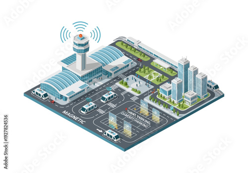 Futuristic Smart City With Autonomous Vehicles And Advanced Infrastructure Concept