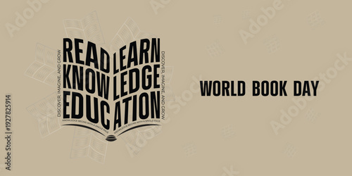 World Book Day 23 April Education Celebration Background