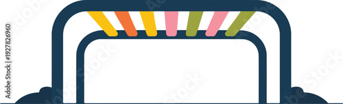 A minimalist illustration of a bike rack in a flat design style.