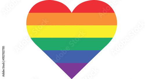 Vibrant rainbow heart vector graphic illustration symbolizing love and lgbtq+ pride