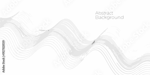 Abstract gray lines forming a wave like shape on white background
