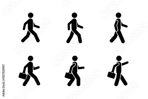 Eco-Friendly Walking Person Silhouette featuring a clean vector icon of a pedestrian in motion, symbolizing sustainable commuting, urban mobility, and a low-carbon lifestyle for environmental campaign