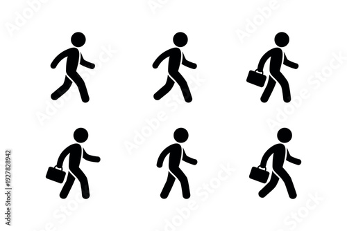 Walking person icon eco commuting silhouette vector