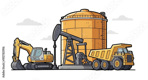 Heavy Machinery Excavator Dump Truck Crane.