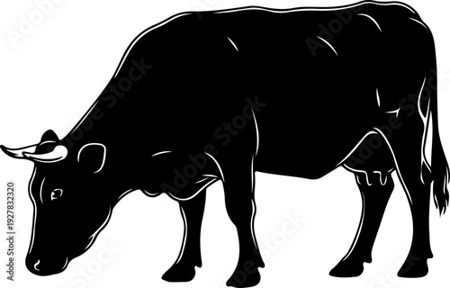 Cow silhouette vector illustration