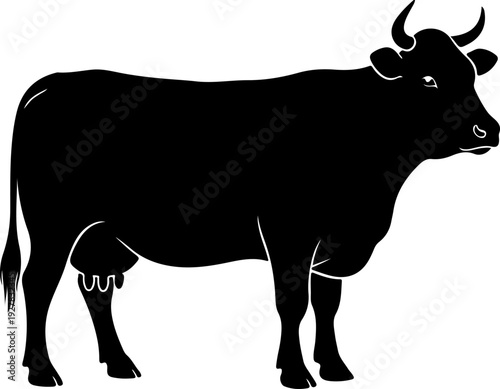 Cow silhouette vector illustration