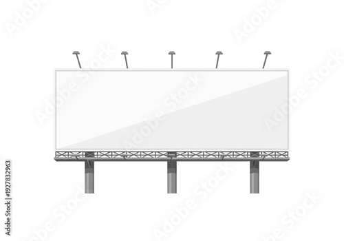 Blank billboard for advertisement or promotion with a white background, perfect for outdoor marketing campaigns and commercial announcements
