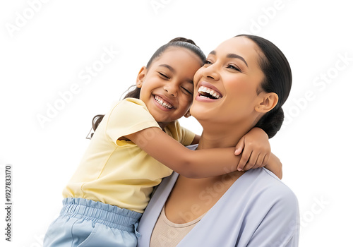 Mother and Daughter Sharing a Heartwarming Hug and Laughter