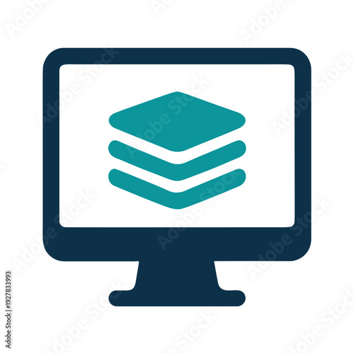 Layered System Digital Platform Architecture Icon