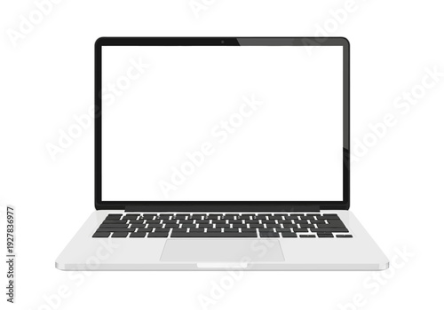 A blank screen on a modern laptop computer, perfect for mockup, design, or content creation needs