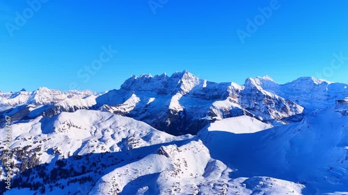 Aerial rotation with Mont Blanc and Dents du Midi