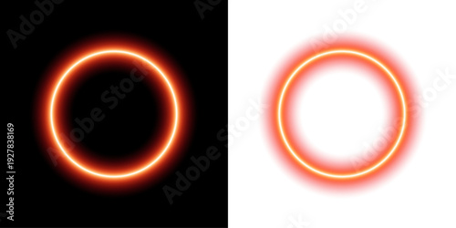 Luminous orange ring light effect