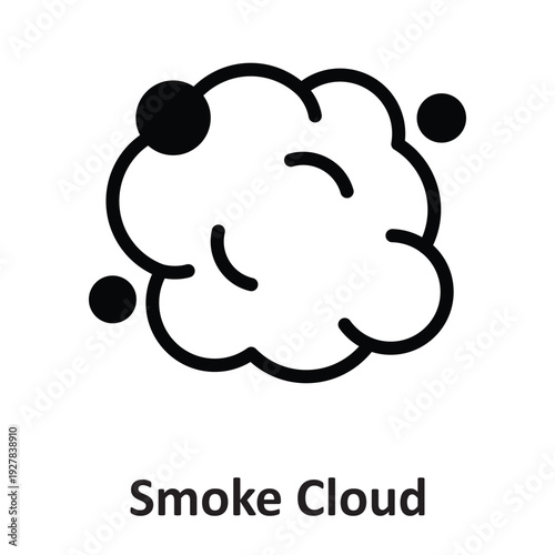 Smoke Cloud Vector icon which can easily modify or edit
