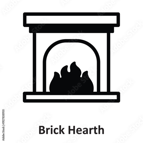 Brick Hearth Vector icon which can easily modify or edit