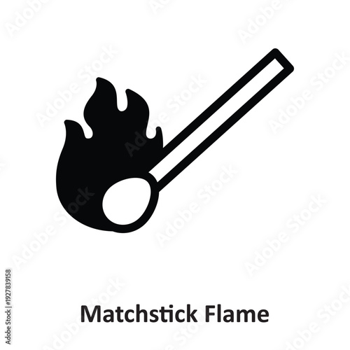 Matchstick Flame Vector icon which can easily modify or edit