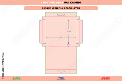 Extra slim tall medicine box vector dieline with customizable hanging side display packaging template tuck end variations for pharmaceutical modern healthcare carton design detailed die line layout