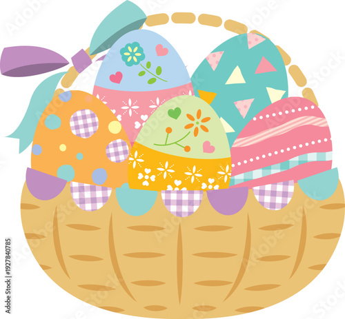 バスケットいっぱいのイースターエッグ