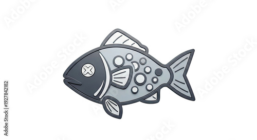 Stylized dead fish icon