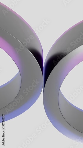 Abstract metallic rings with gradient lighting