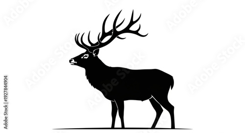 Majestic Deer with Large Antlers.