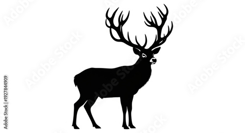 Majestic Deer Silhouette with Antlers.