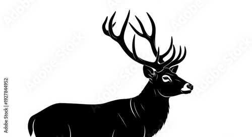 Majestic Deer with Large Antlers.