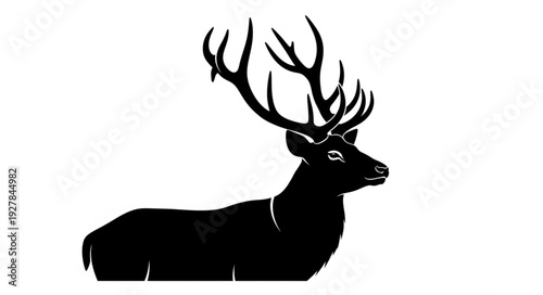 Majestic Deer with Large Antlers.