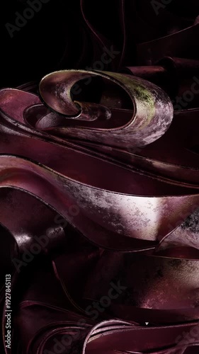 Abstract flowing shapes in dark tones