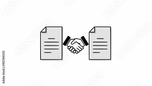 Handshake Between Two Contract Documents.