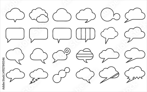 Pen Style Speech Bubble Set