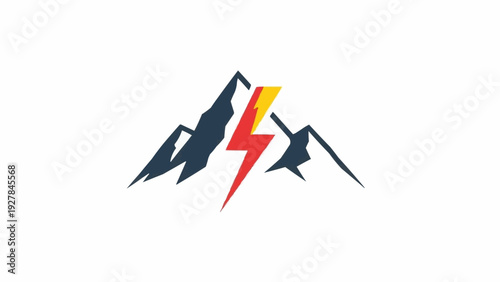 Electric mountain logo graphic design.