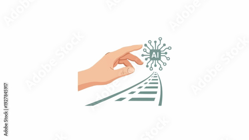 Hand holding a flower model.