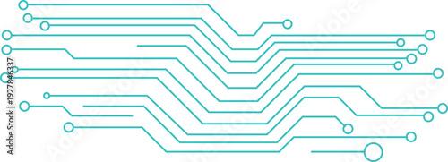 Abstract light green circuit board traces pattern on, technology concept with vector illustration