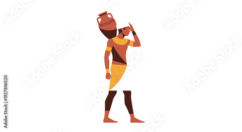 Cartoon Character Talking on Mobile Phone.