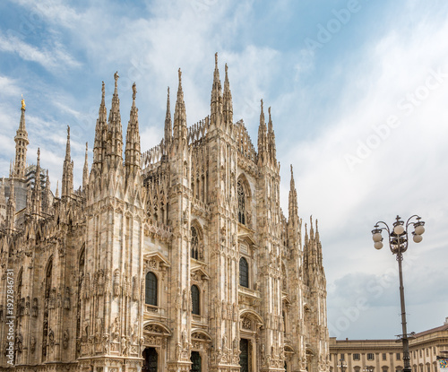 Views of the beautiful Milan Cathedral, Duomo di Milano Milan, Italy.