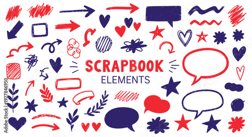 Vibrant scrapbook elements for creative projects and design